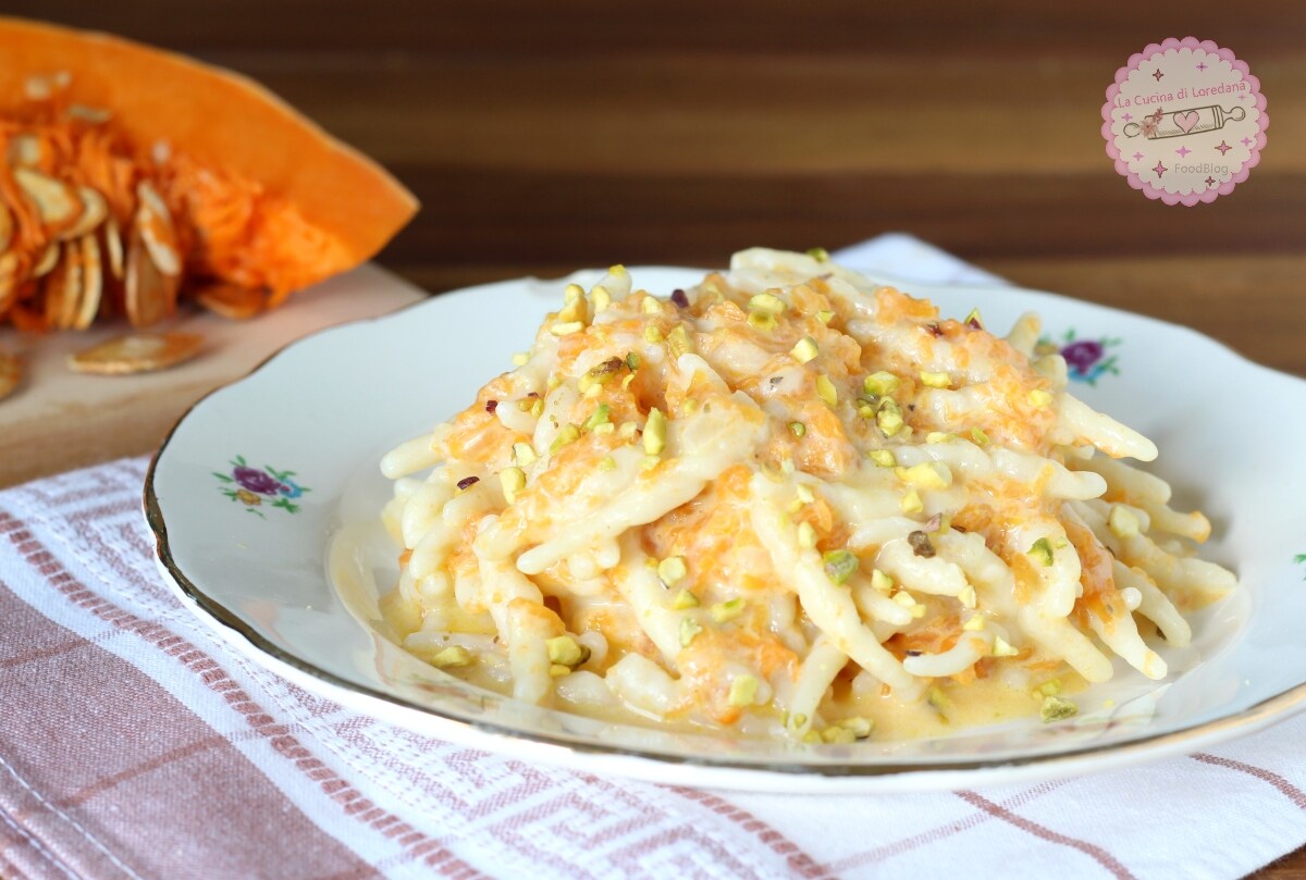TROFIE WITH PUMPKIN AND PISTACHIOS an autumn main course