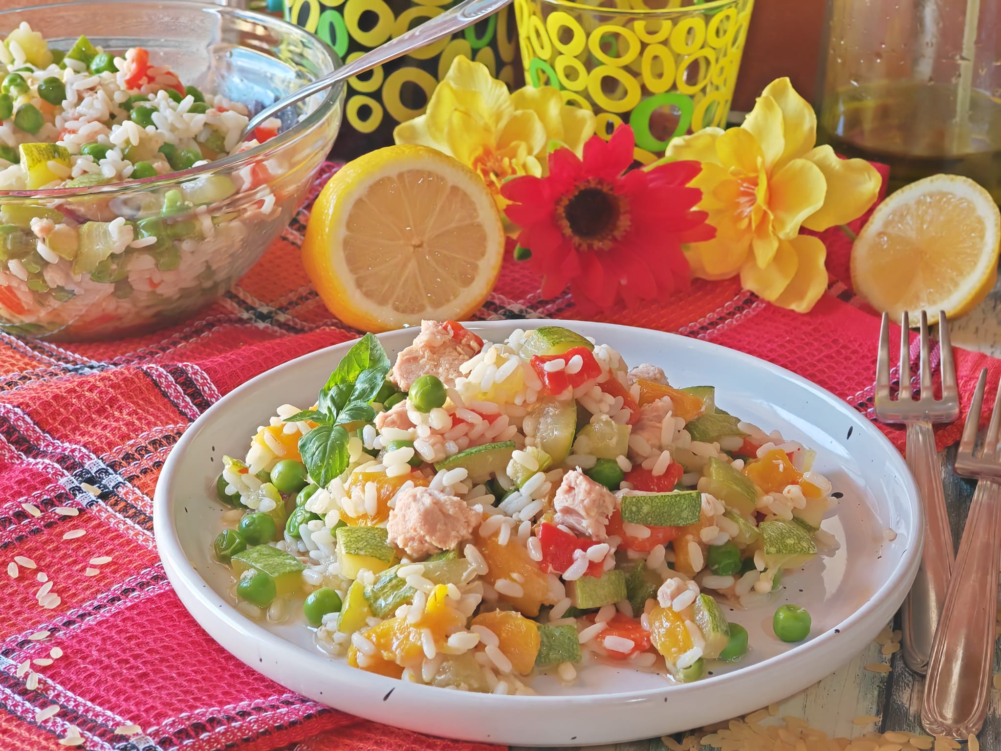 Cold Rice with Vegetables and Tuna
