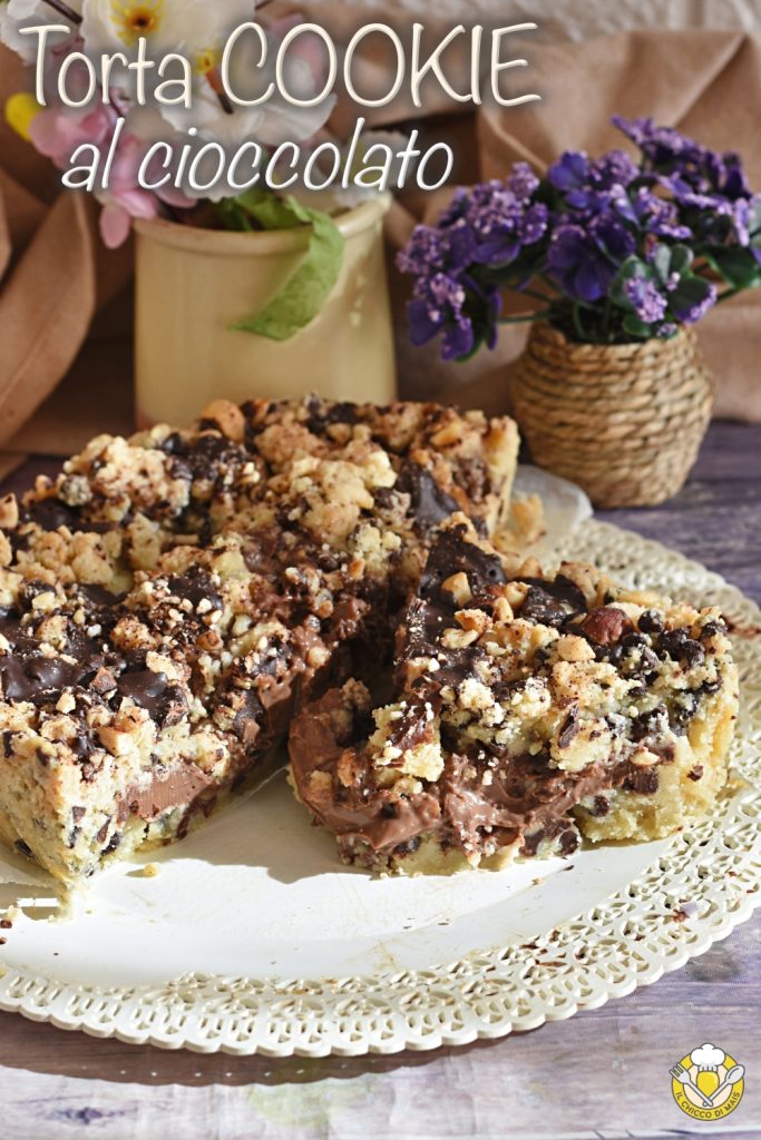 v_ chocolate cookie cake recipe crumbly pie with chocolate chips and chocolate custard il chicco di mais
