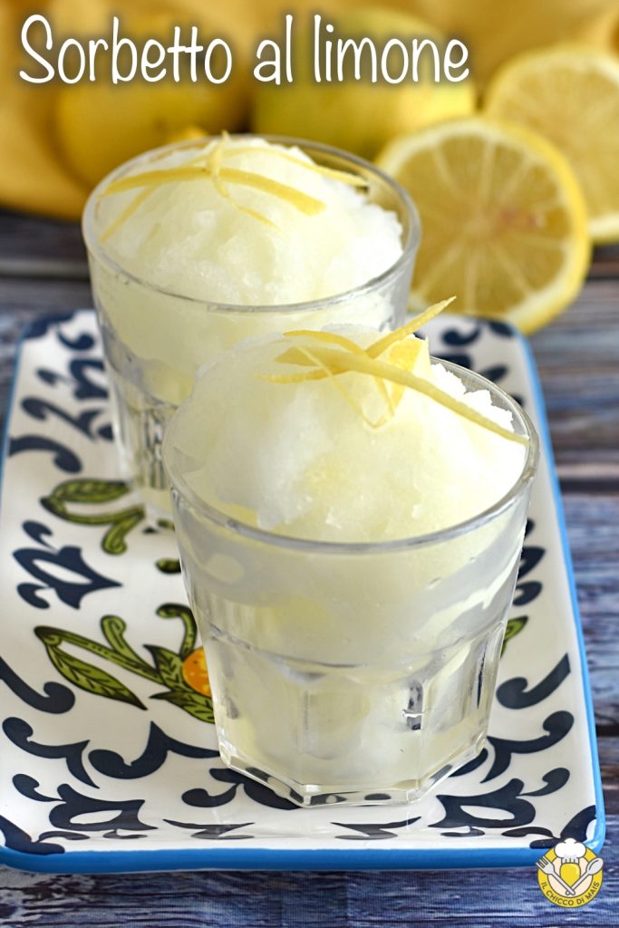 v_ creamy lemon sorbet without egg whites Sicilian recipe with or without ice cream maker il chicco di mais