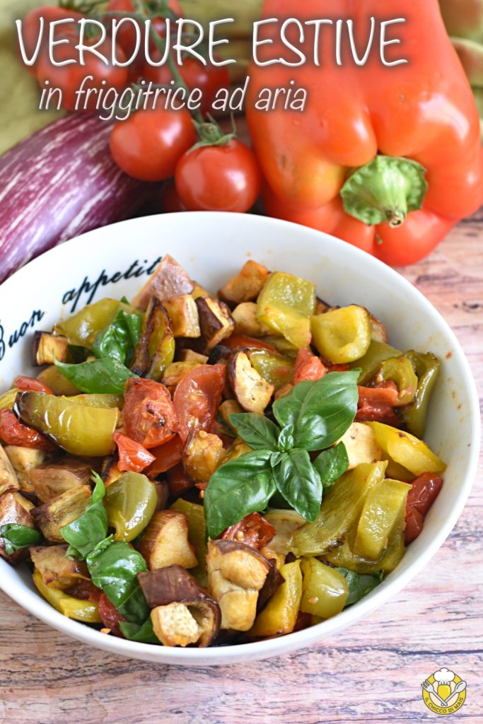 v_ summer vegetables in air fryer peppers eggplants cherry tomatoes roasted in airfryer ready in minutes
