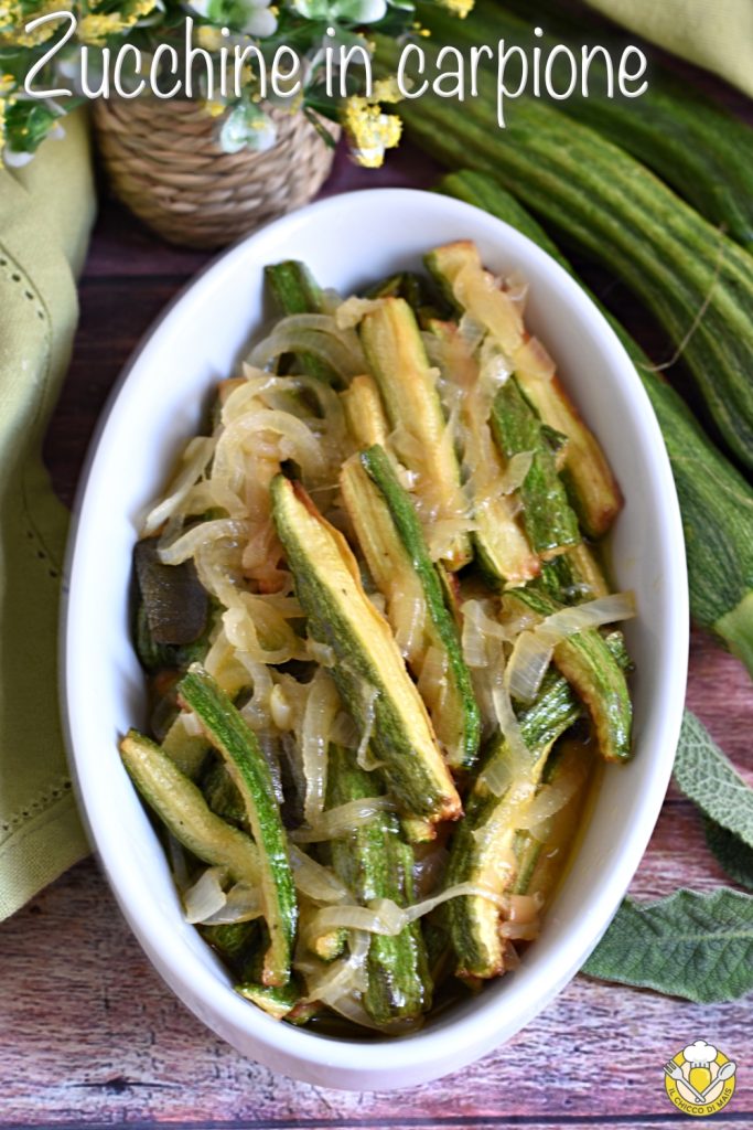 v_ zucchini in carpione Piedmontese Venetian recipe fried marinated zucchini with onion il chicco di mais