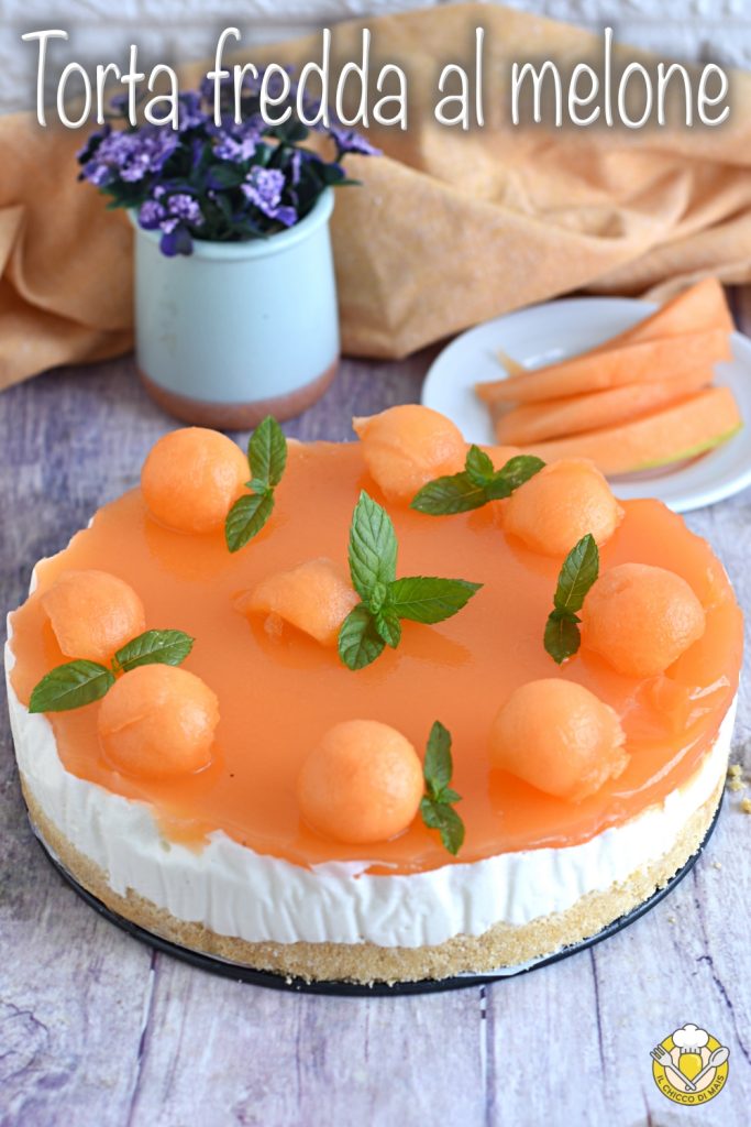 v_inter_chilled melon and Greek yogurt cheesecake with orange melon without baking the corn kernel