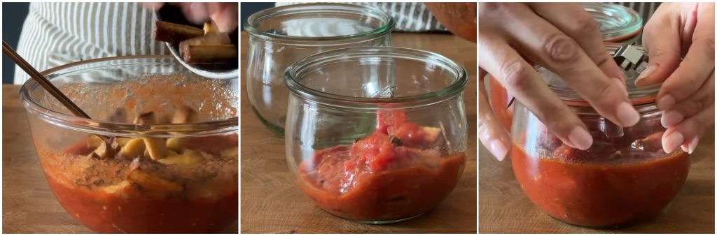 Vegan Amatriciana in Jar Cooking