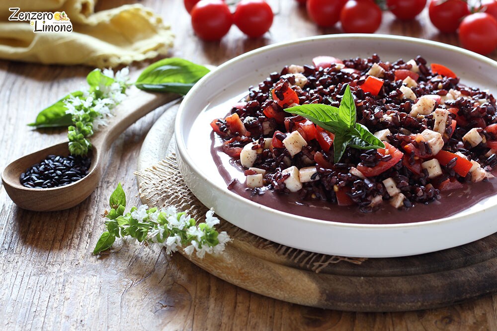Venere Rice with Cherry Tomatoes and Mozzarella
