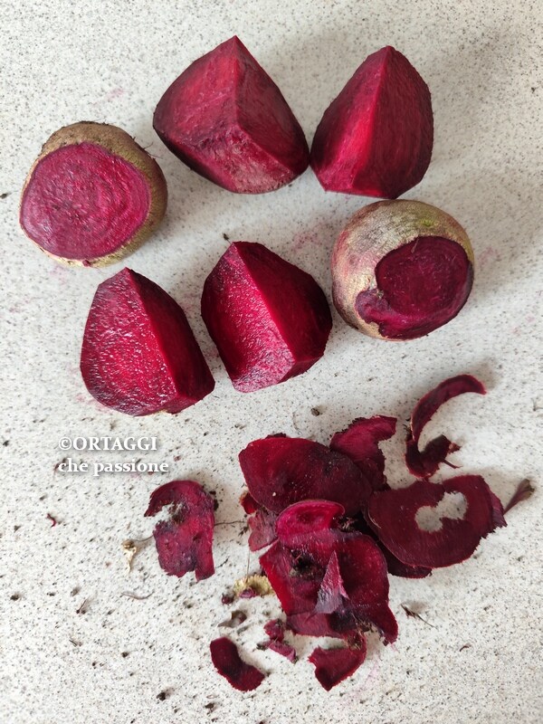 washing and peeling red beet