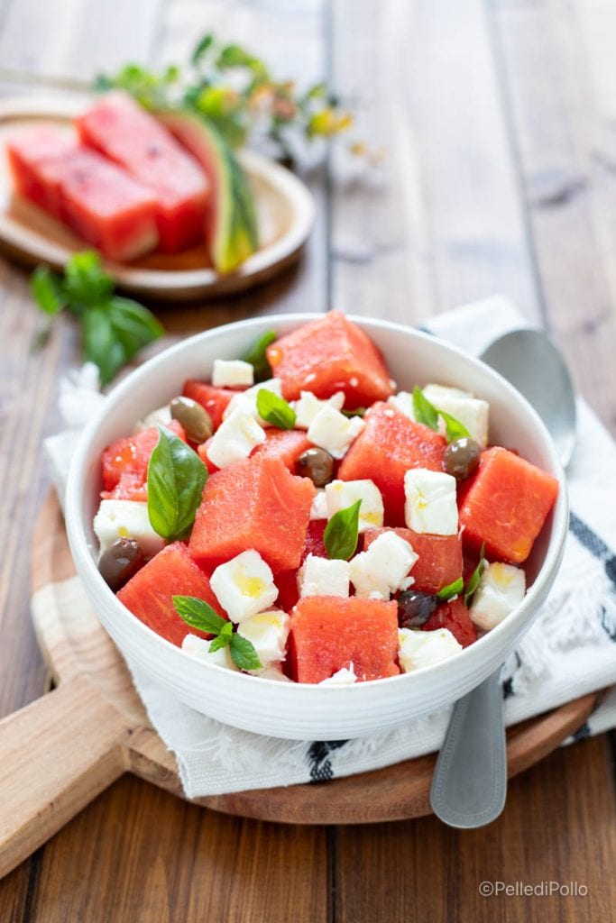 mint watermelon and feta salad