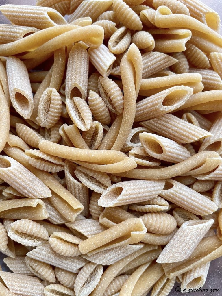 whole wheat caserecce, gnocchetti sardi, and mezze penne rigate