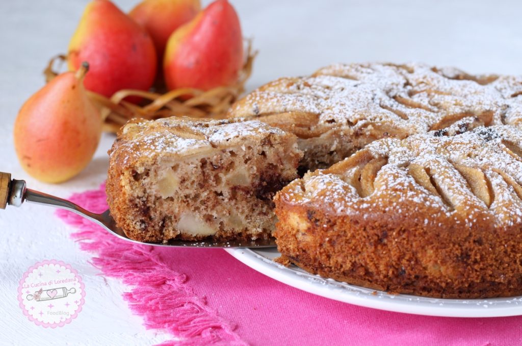 whole wheat pear and chocolate cake