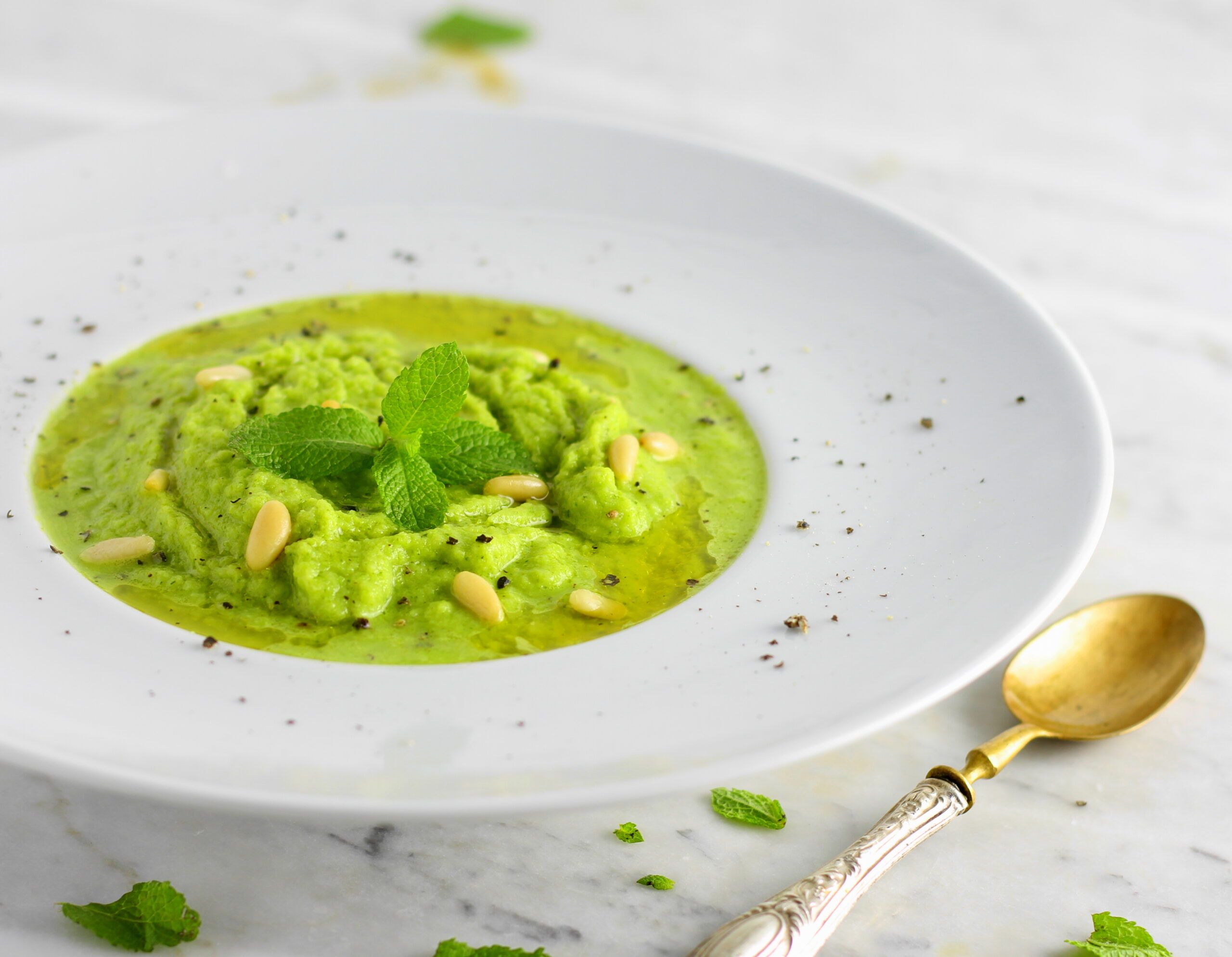 Cold Zucchini Soup with Mint