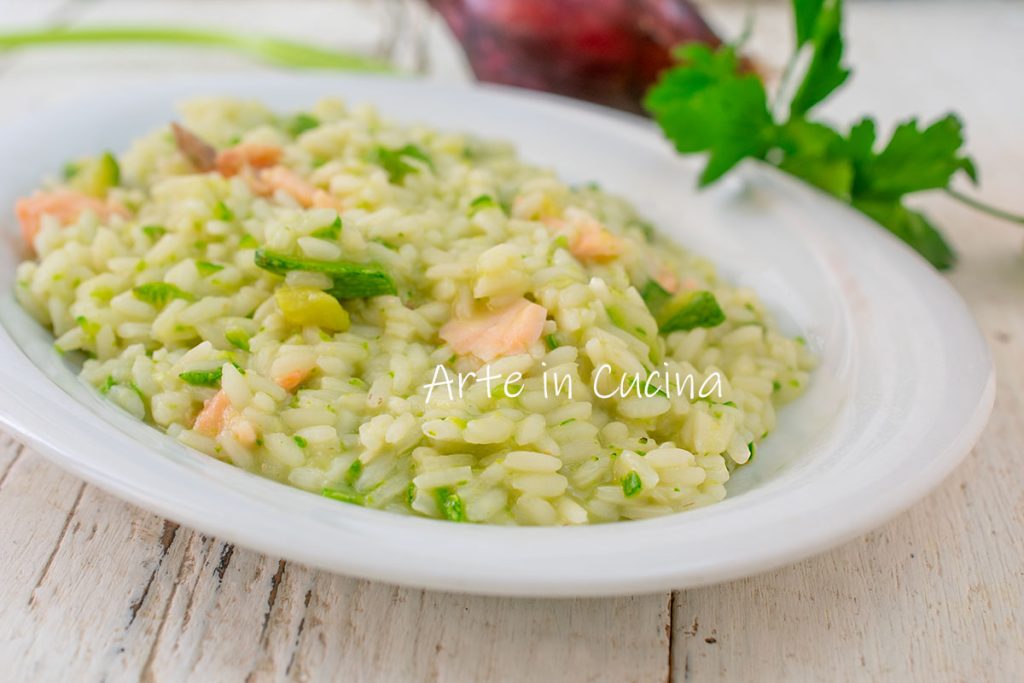 ZUCCHINI RISOTTO and smoked salmon