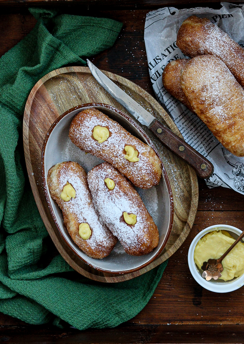 FRIED DOUGHNUTS WITH CITRUS PASTRY CREAM