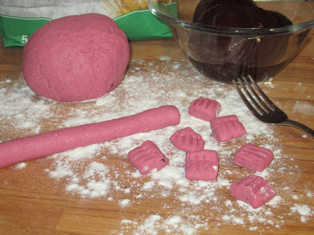 Beet gnocchi without potatoes