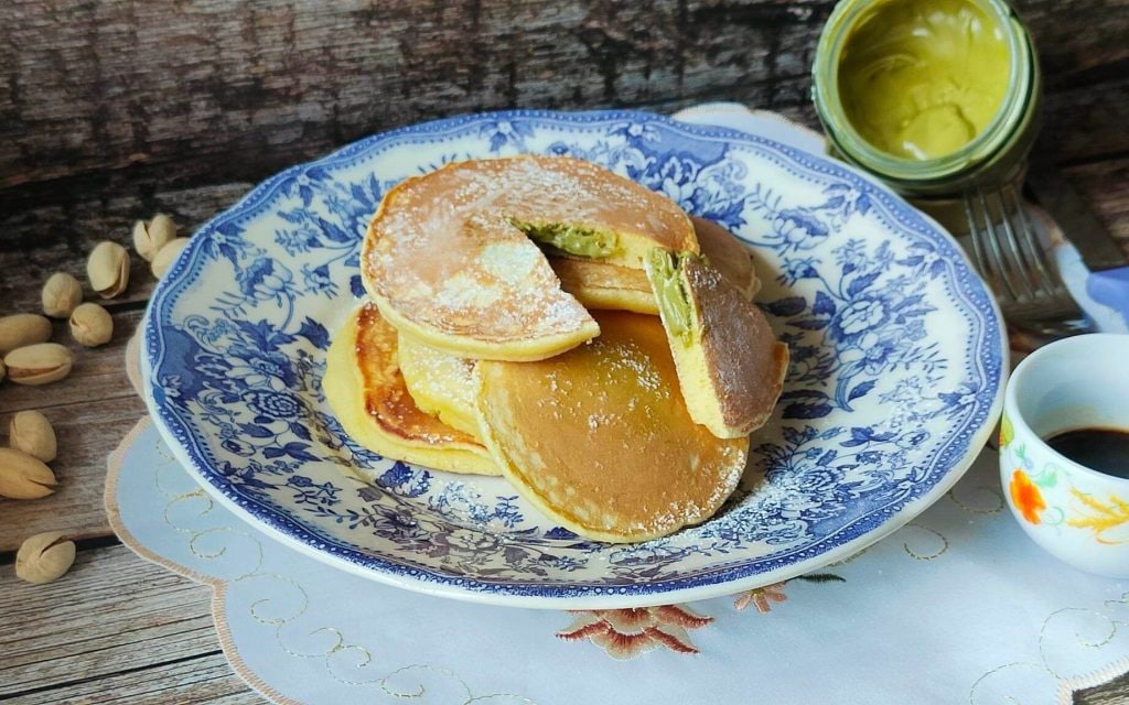 Pistachio Heart Pancakes
