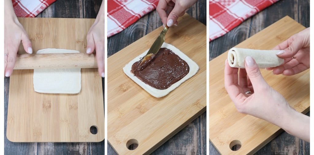 Nutella French Toast Roll ups without oil and butter in air fryer