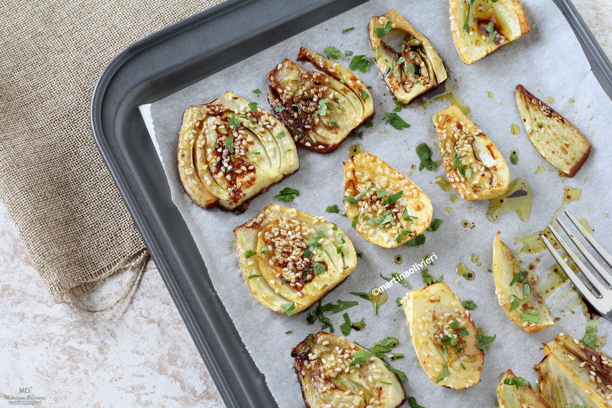 Baked Fennel with Soy Sauce and Sesame
