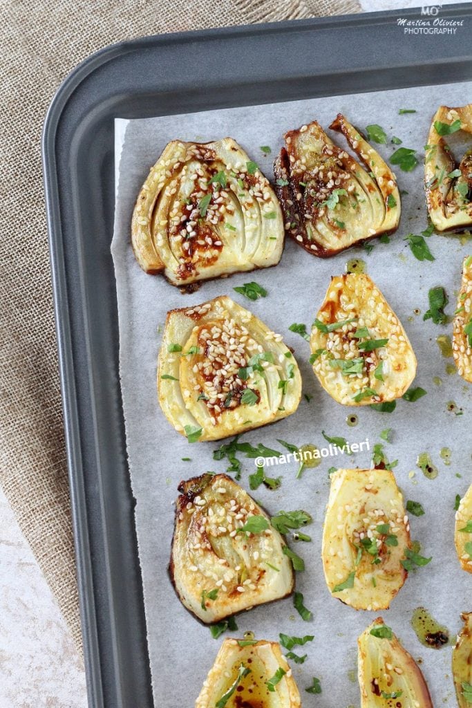 Baked Fennel with Soy Sauce and Sesame