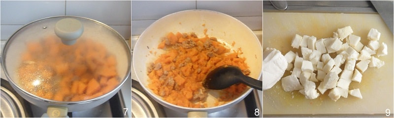 Baked pasta with pumpkin and sausage easy recipe il chicco di mais 3 cook the pumpkin