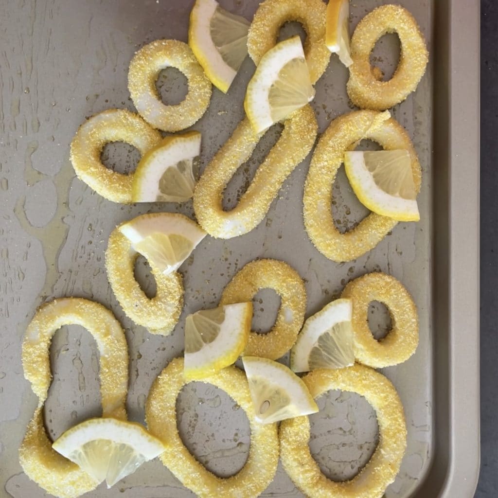 Baked squid rings