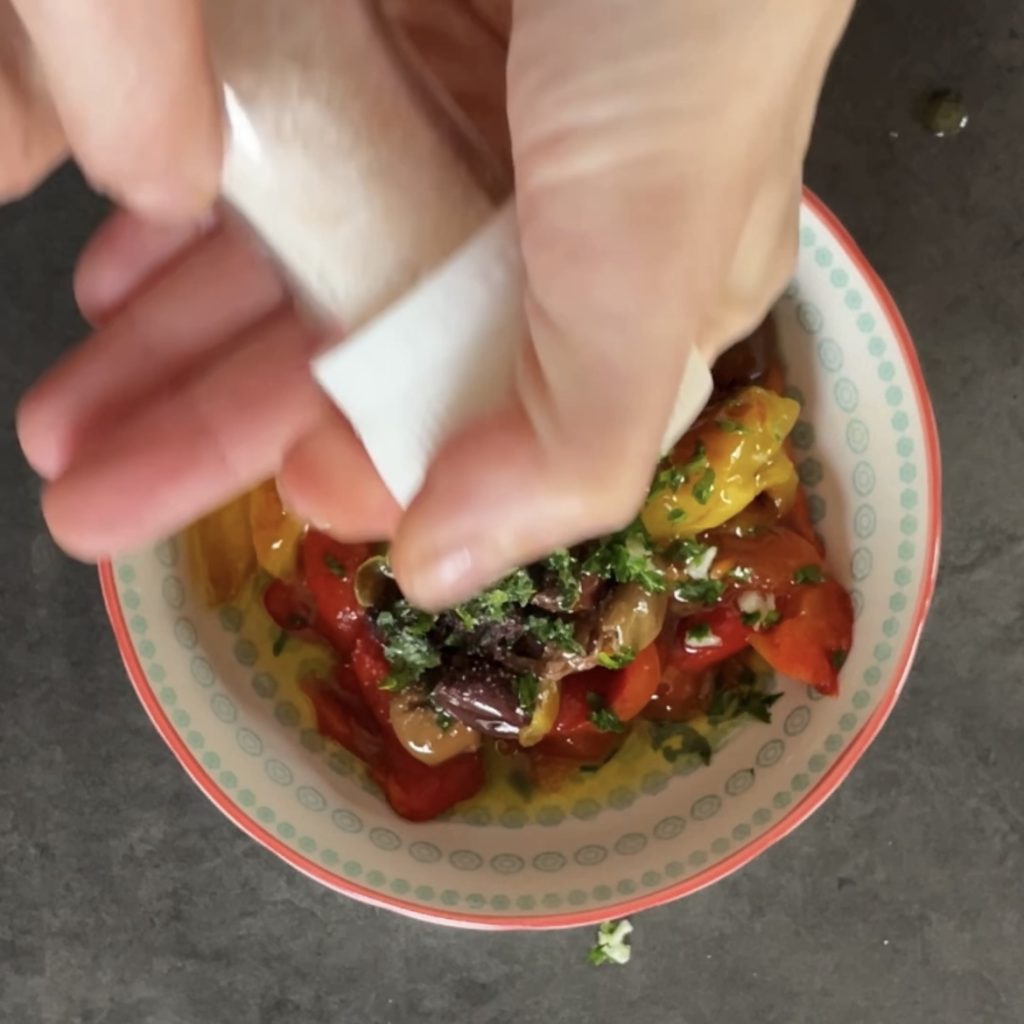 Bell Pepper Fillets with Olives and Capers