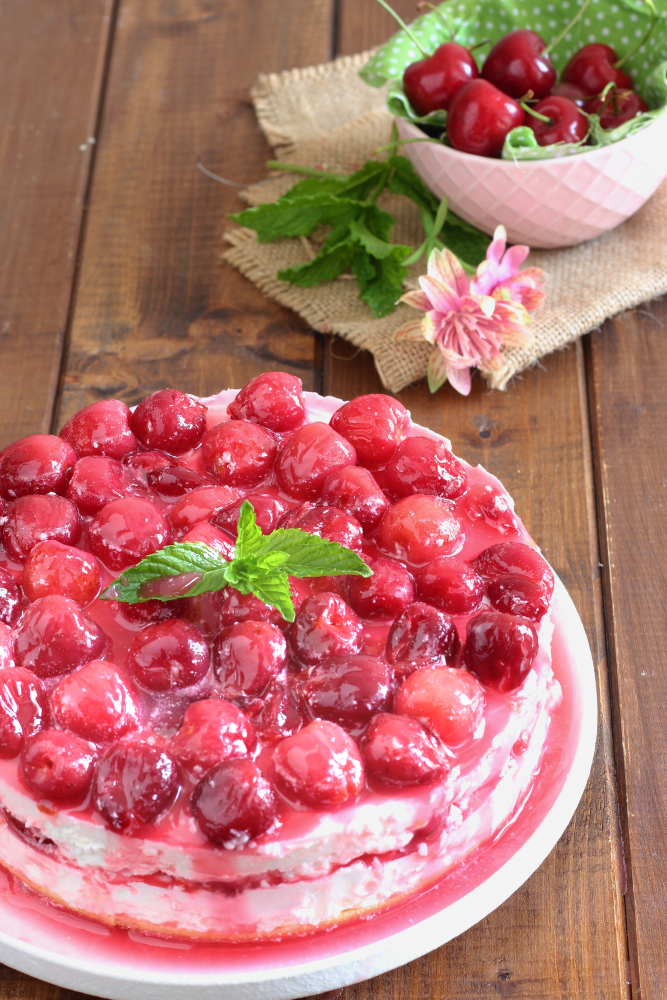 CHERRY CHEESECAKE without gelatin with Mascarpone
