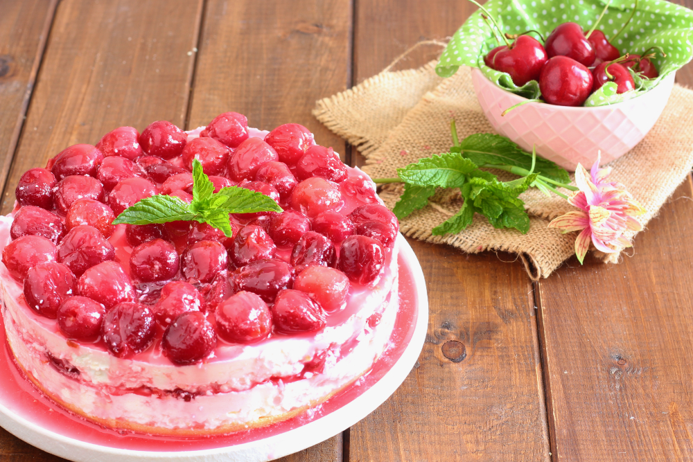 CHERRY CHEESECAKE without gelatin with Mascarpone