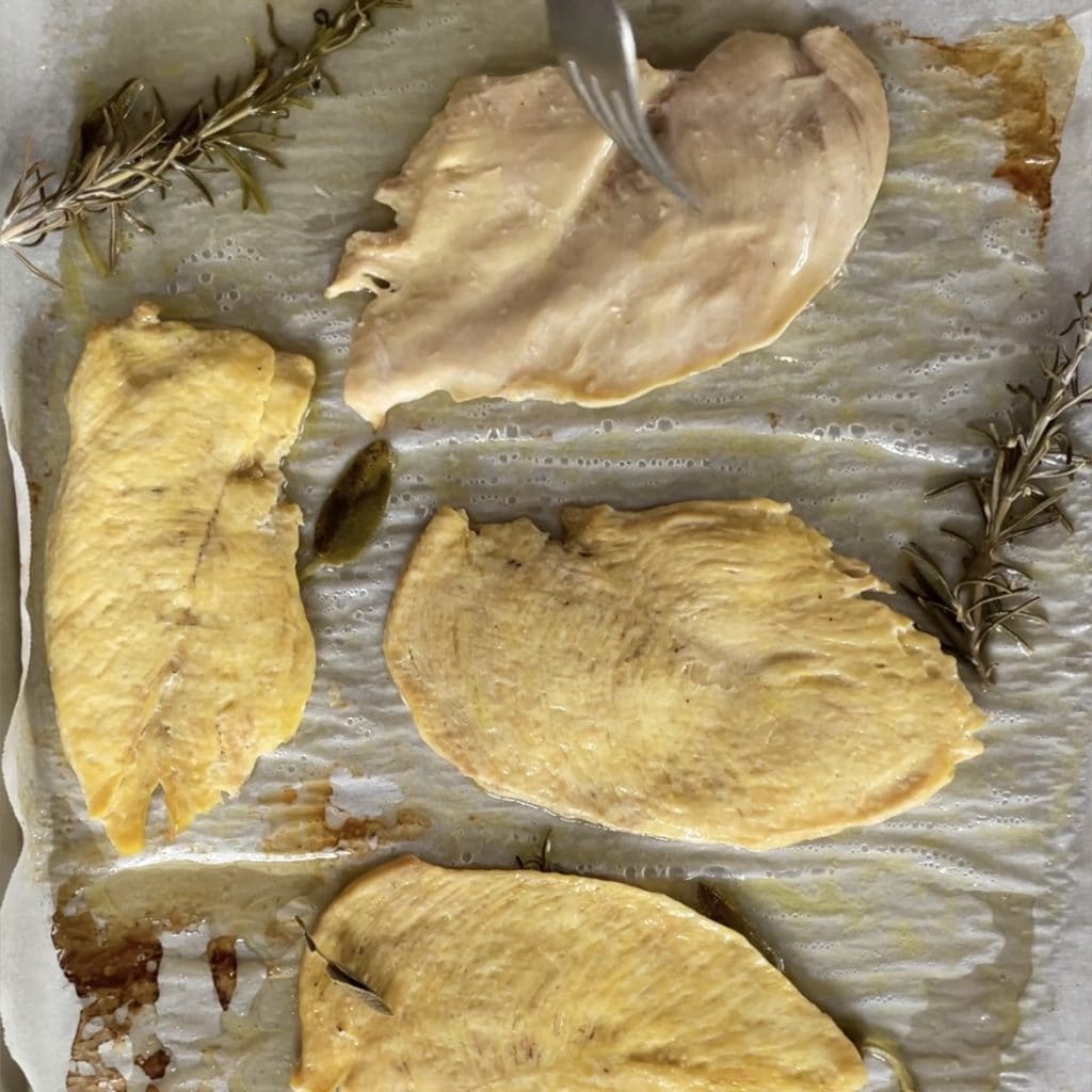 Chicken breast with cooked ham and provolone