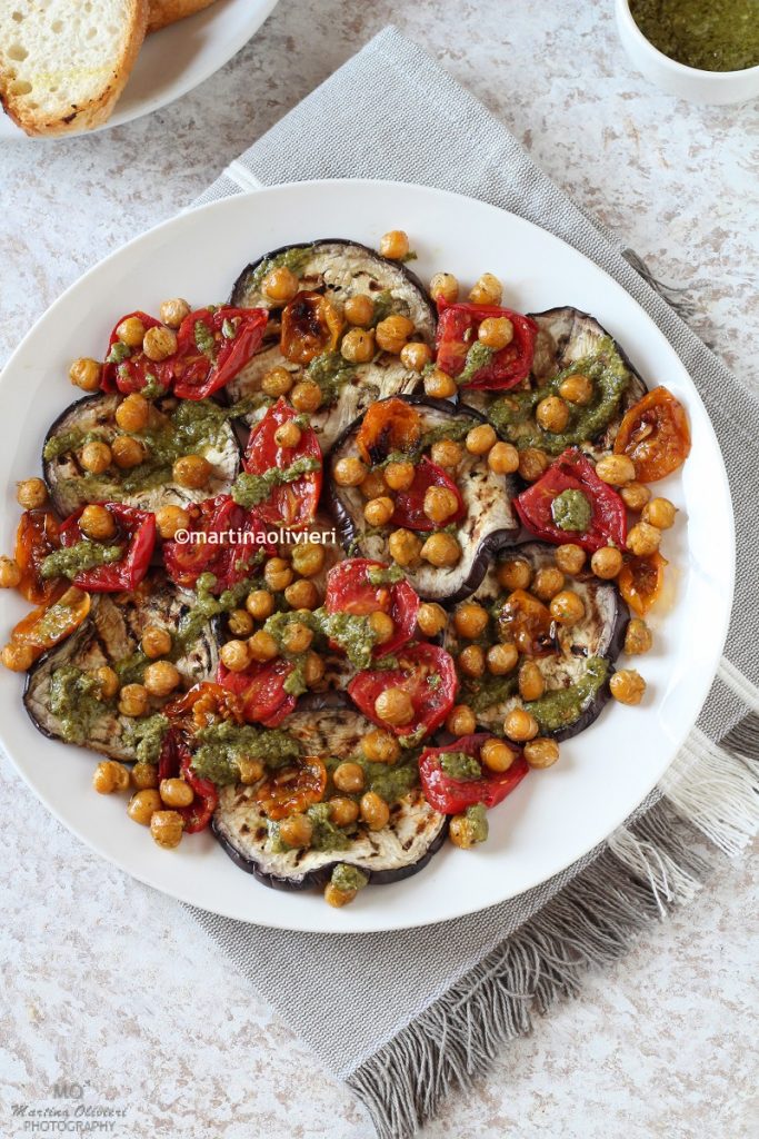 Chickpea, Eggplant, and Cherry Tomato Salad