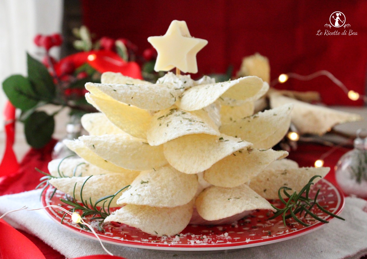 Christmas Tree with Chips Easy and Quick Appetizer Without Cooking