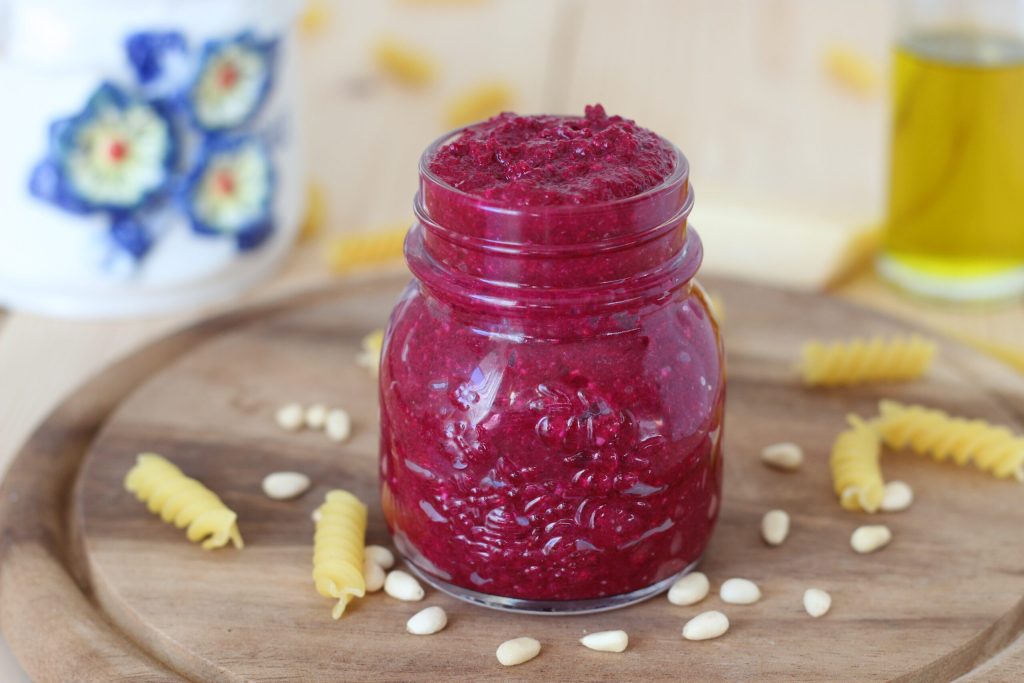 beet and pine nut pesto