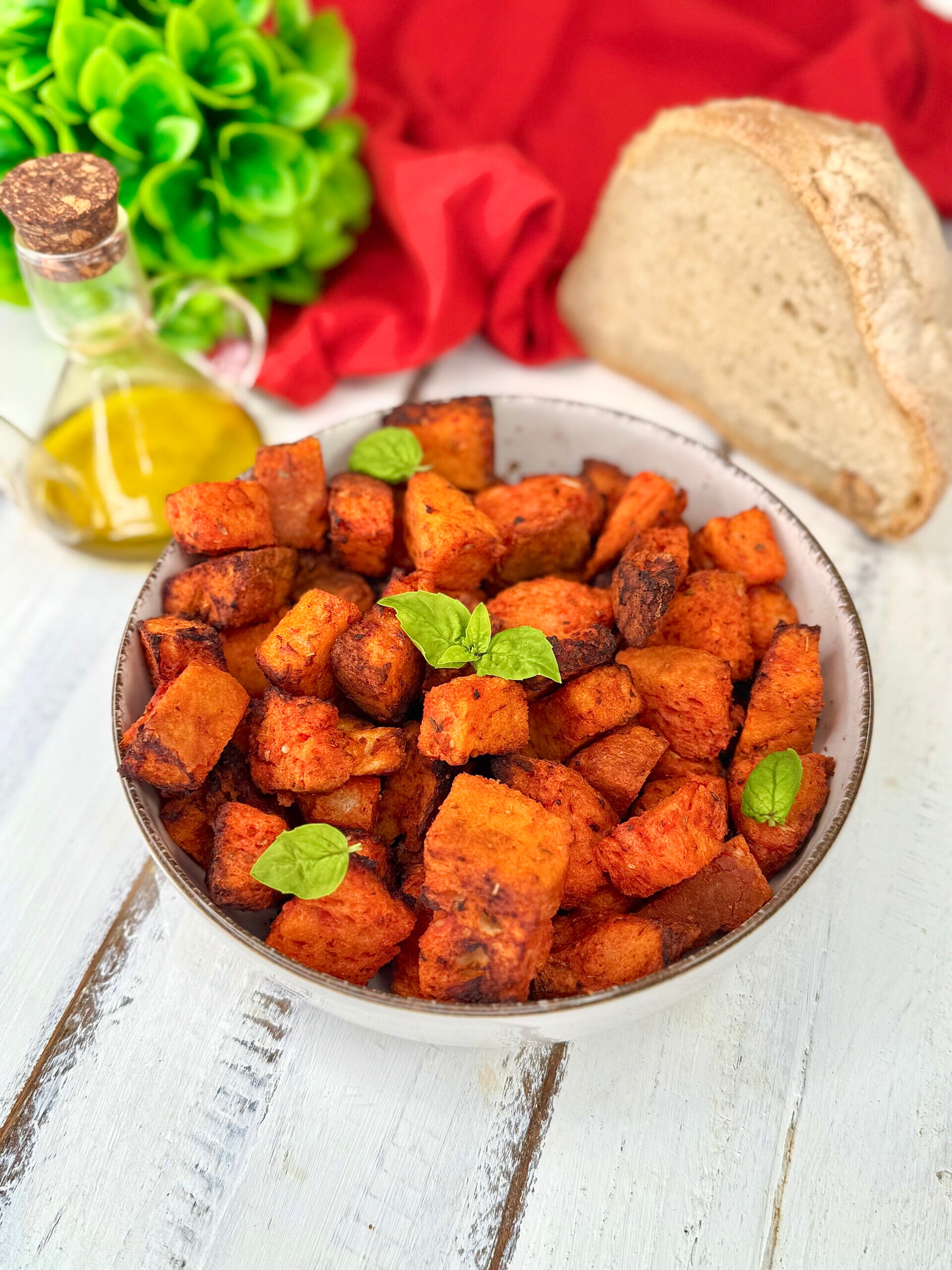 Pizza-Style Croutons with Stale Bread – in Air Fryer