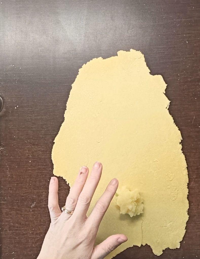 Dough on the pastry sheet