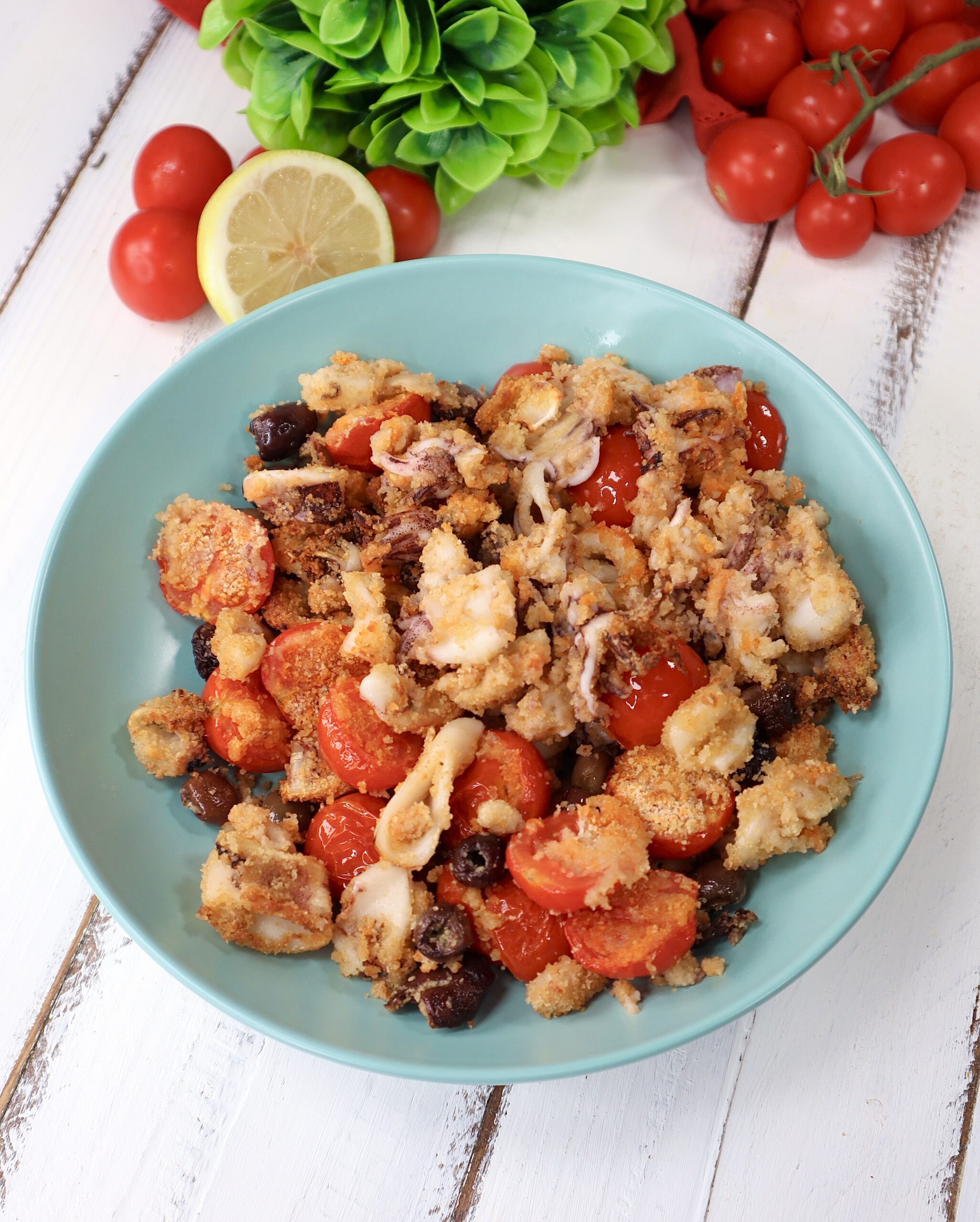 Gratinated Squids in Air Fryer