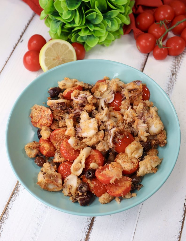 Gratinated Squids in Air Fryer