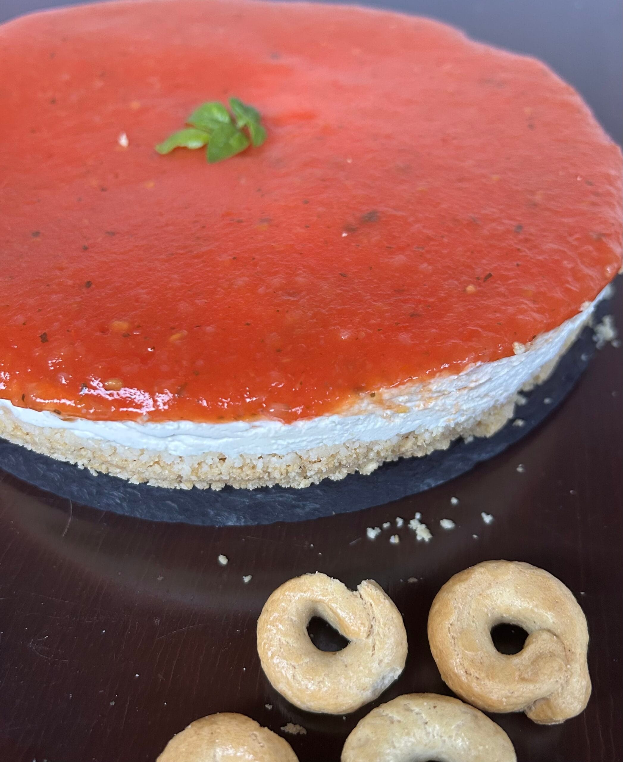 Savory Cheesecake with Homemade Tomato Jelly