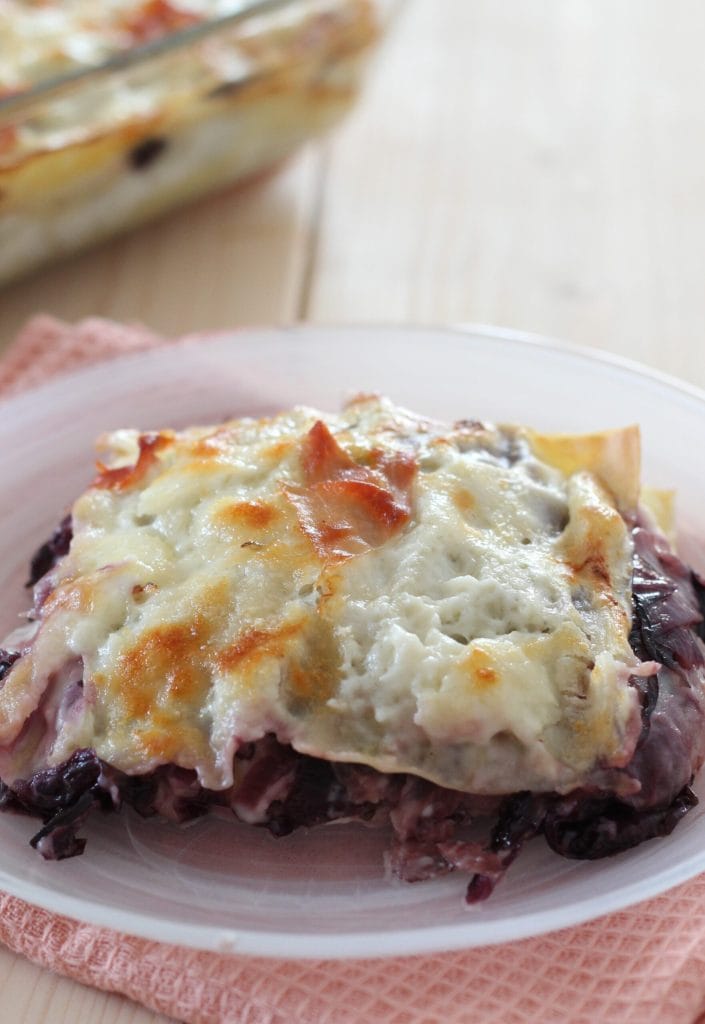 lasagna with radicchio and speck