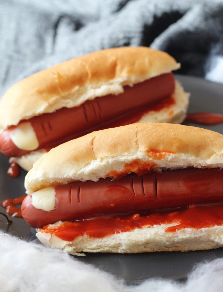 bloody Halloween hotdogs