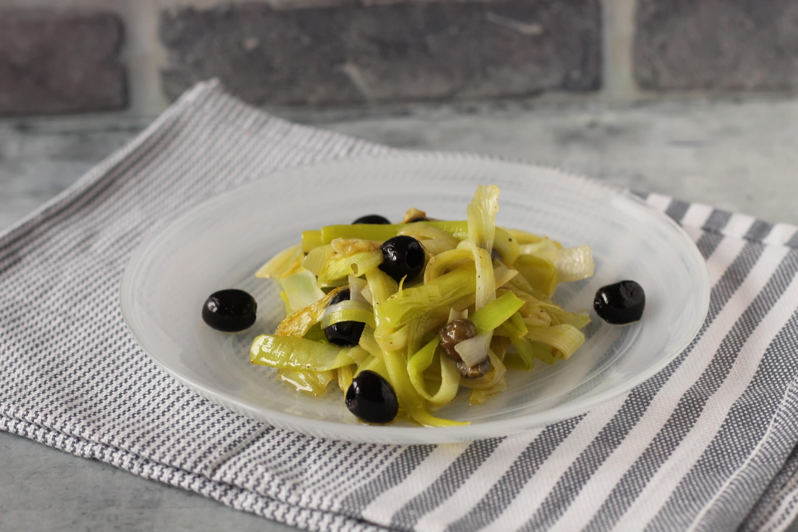 Pan-Fried Leeks with Olives and Capers