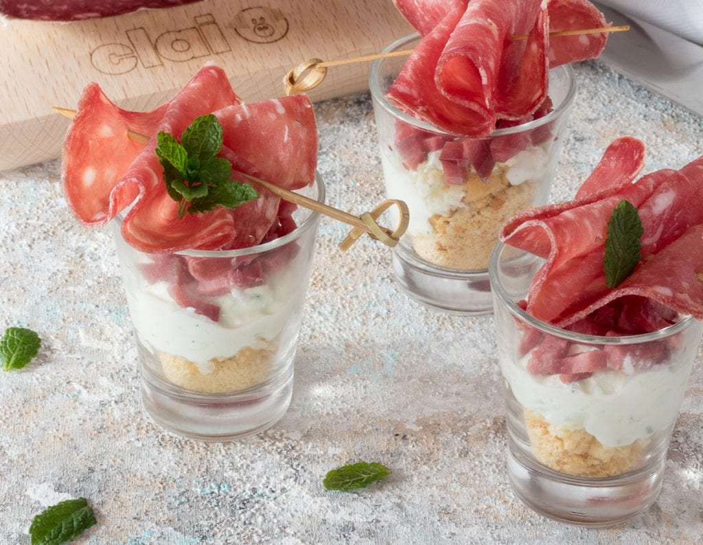 Light Savory Cheesecake with Clai Bellafesta Light Salami