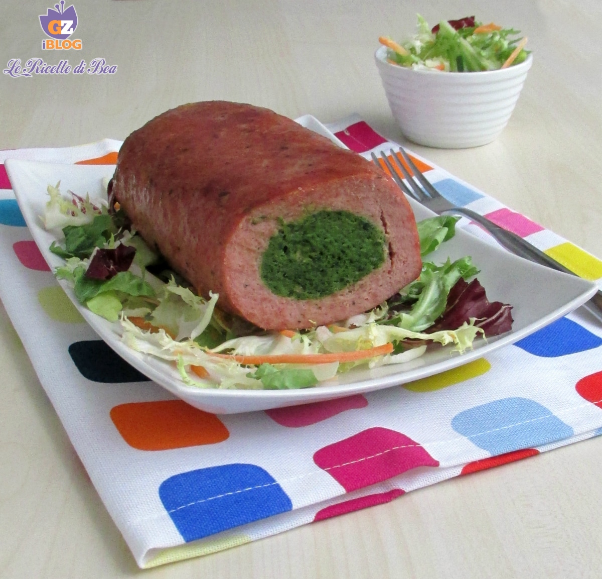 Meatloaf with Spinach and Cooked Ham