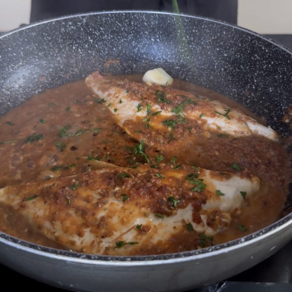 Pan-Seared Sea Bream Fillets with Sun-Dried Tomatoes