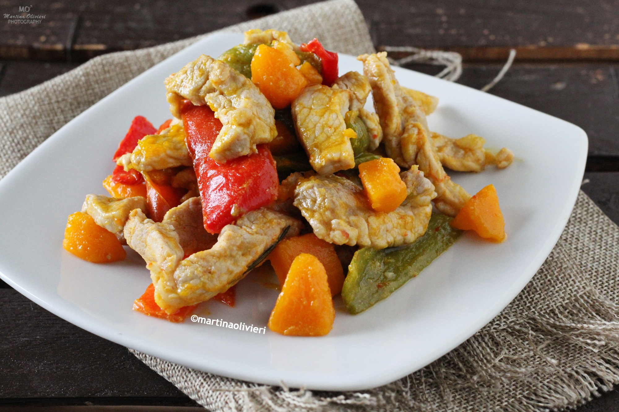 Pork Chops with Peppers and Squash