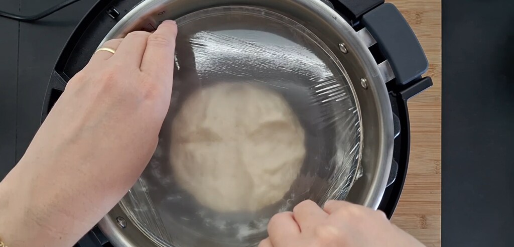 Proofed dough in the Instant Pot