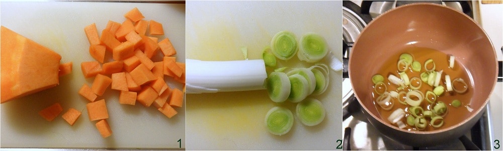 Pumpkin cream with chickpeas autumn recipe il chicco di mais 1 chopping vegetables