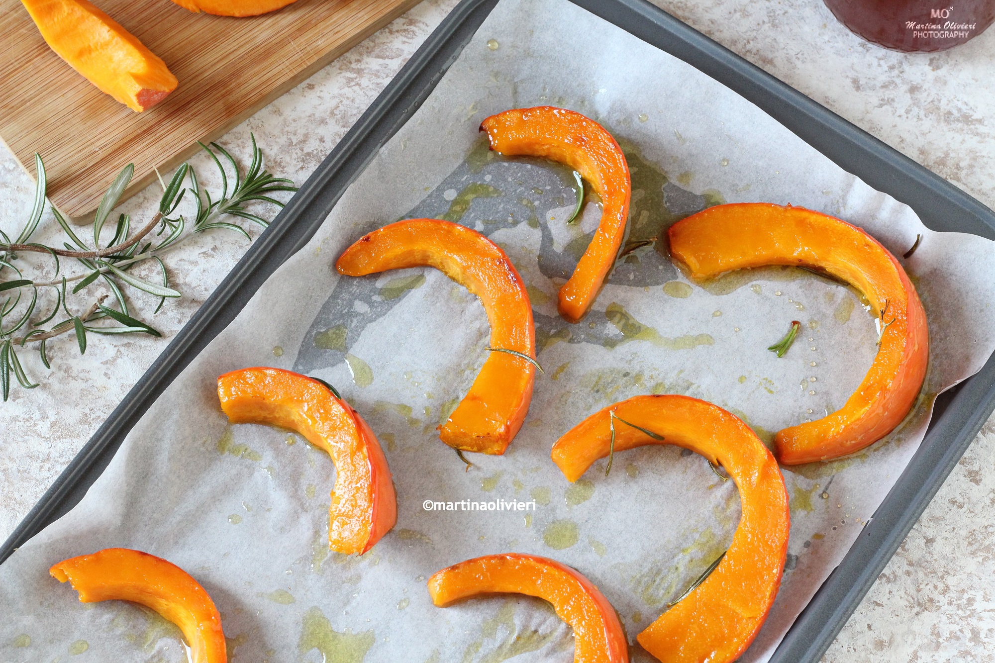 Pumpkin with Honey and Rosemary Baked in the Oven