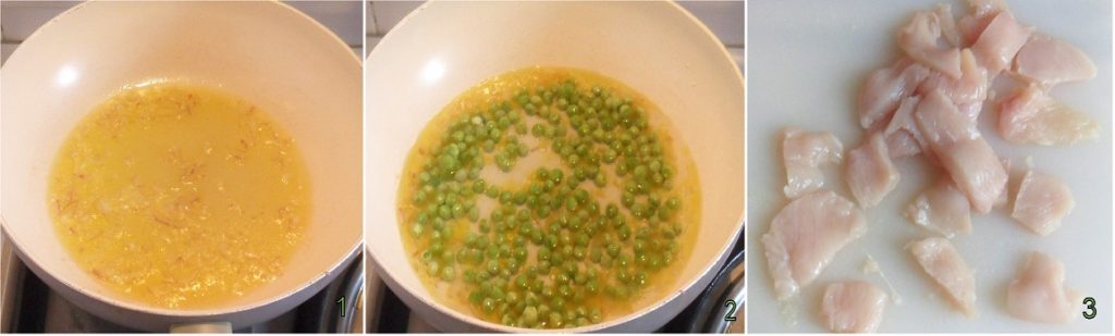Saffron chicken with peas 1 stew the peas