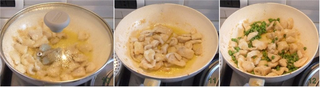 Saffron chicken with peas 4 cooking the chicken breast