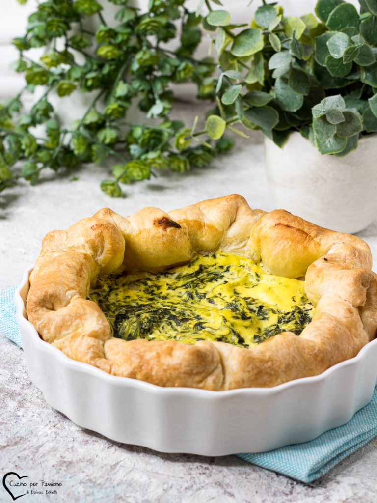 Savory pie with poppy greens