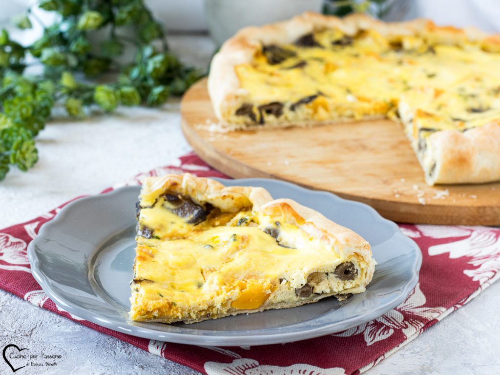 Savory pumpkin and mushroom pie