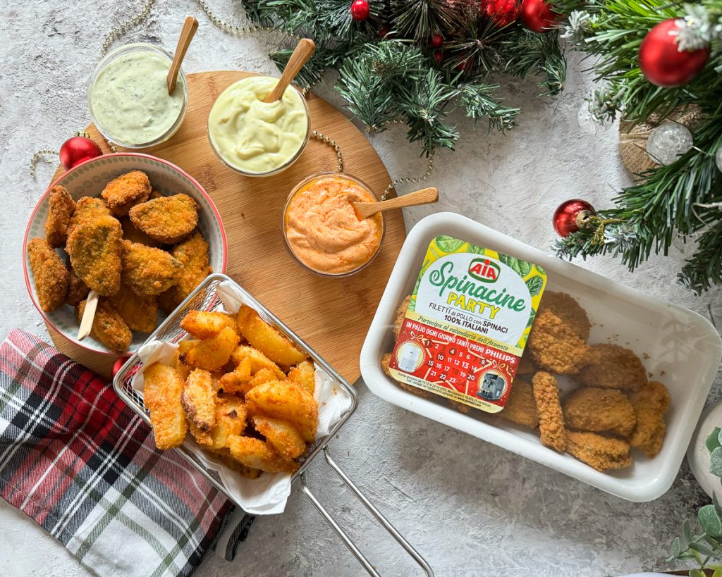 Spinacine party with 3 sauces